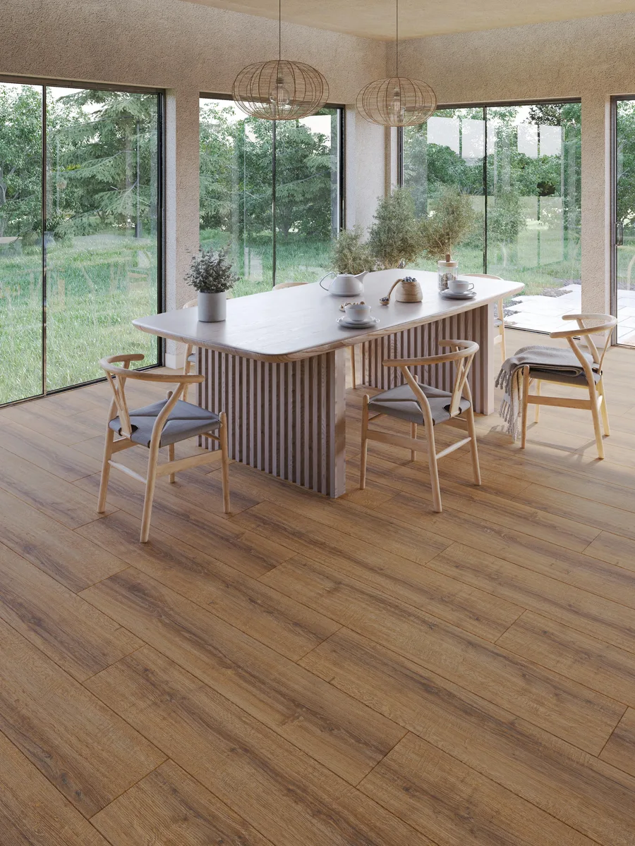 Ламинат Egger Pro Large 8/33 Aqua+ Дуб Шерман коньяк коричневый EPL184 1292×246×8