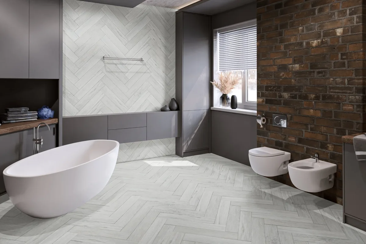 Кварцвиниловая плитка Damy Floor клеевая London LVT Кардифф 191023EL-05-LVT венгерская елка 590×118×2,5
