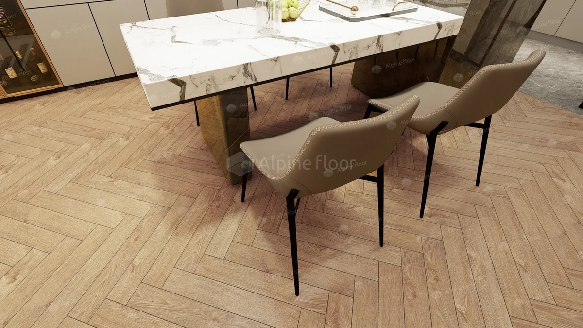 Ламинат Alpine Floor Herringbone 12 Дуб Тироль LF105-07 венгерская елка 600×100×12