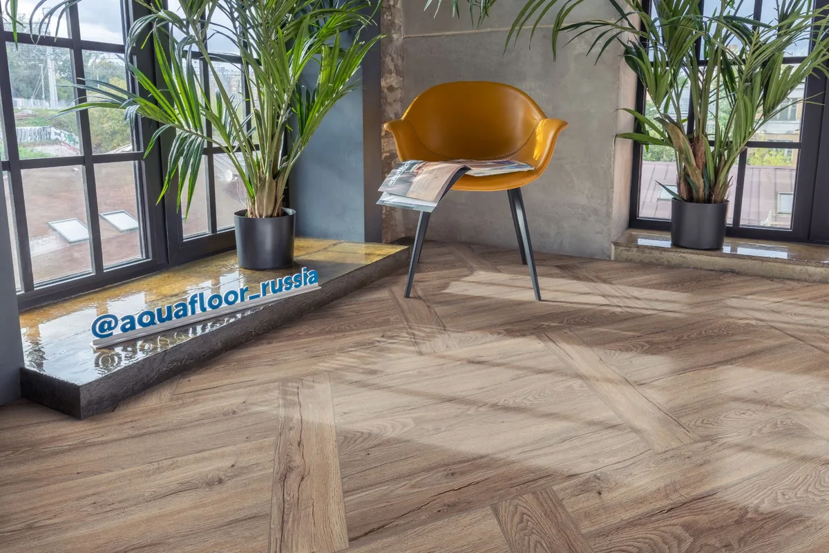 Кварцвиниловая плитка Aquafloor клеевая Parquet Glue AF2506PG венгерская елка 610×122×2,5