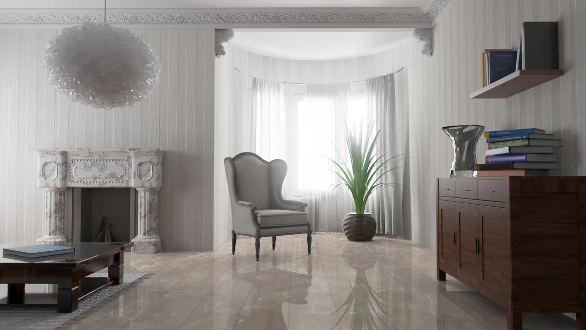 Ламинат Falquon Blue Line Stone 2.0 Botticino Classico Light D2911 глянец 810×400×8