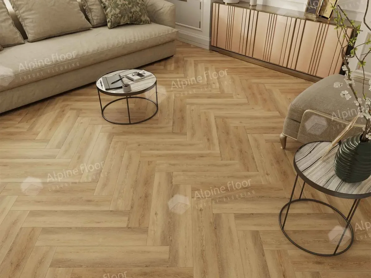 Кварцвиниловая плитка Alpine Floor клеевая Parquet LVT Дуб Буна ЕCО 16-30 венгерская елка 590×118×2,5