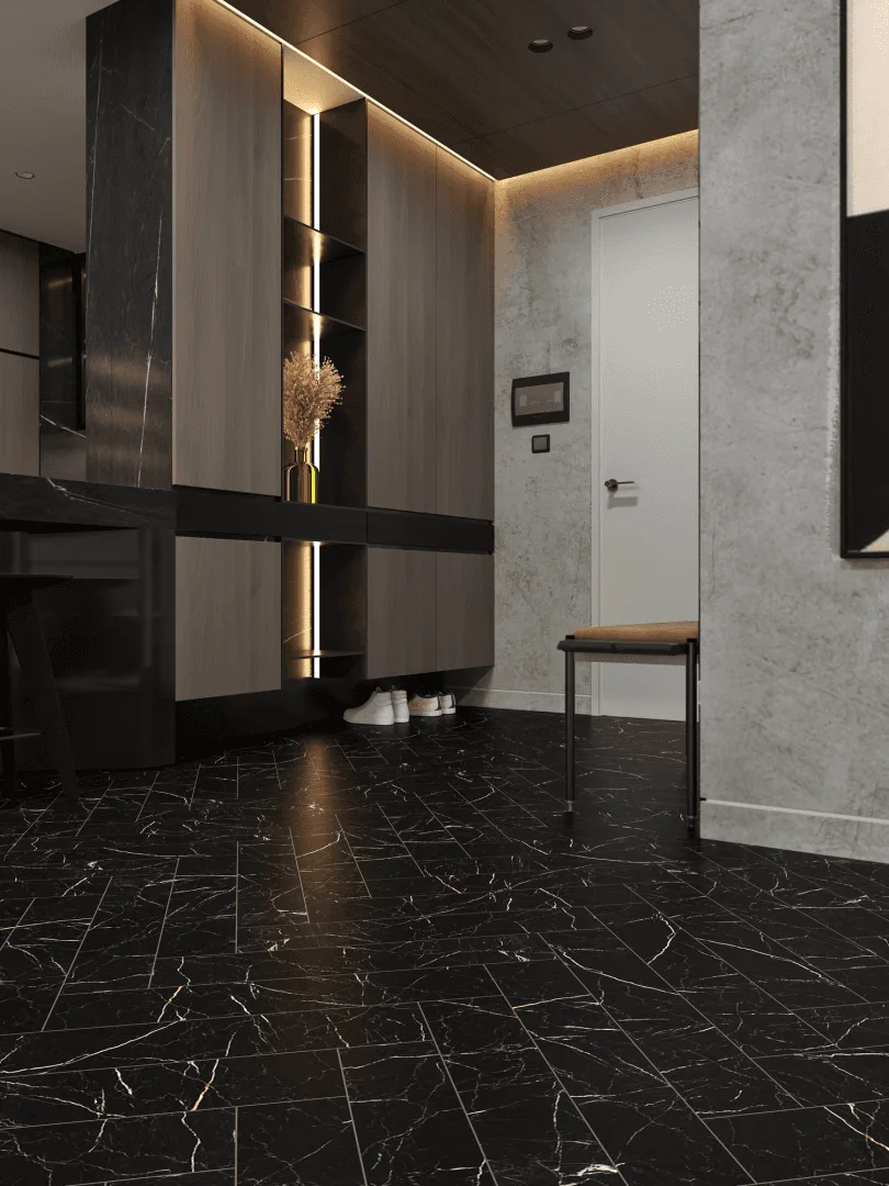 Кварцвиниловый SPC ламинат Alpine Floor Адамант Паркет Неро ECO 31-11-R венгерская елка 600×125×5