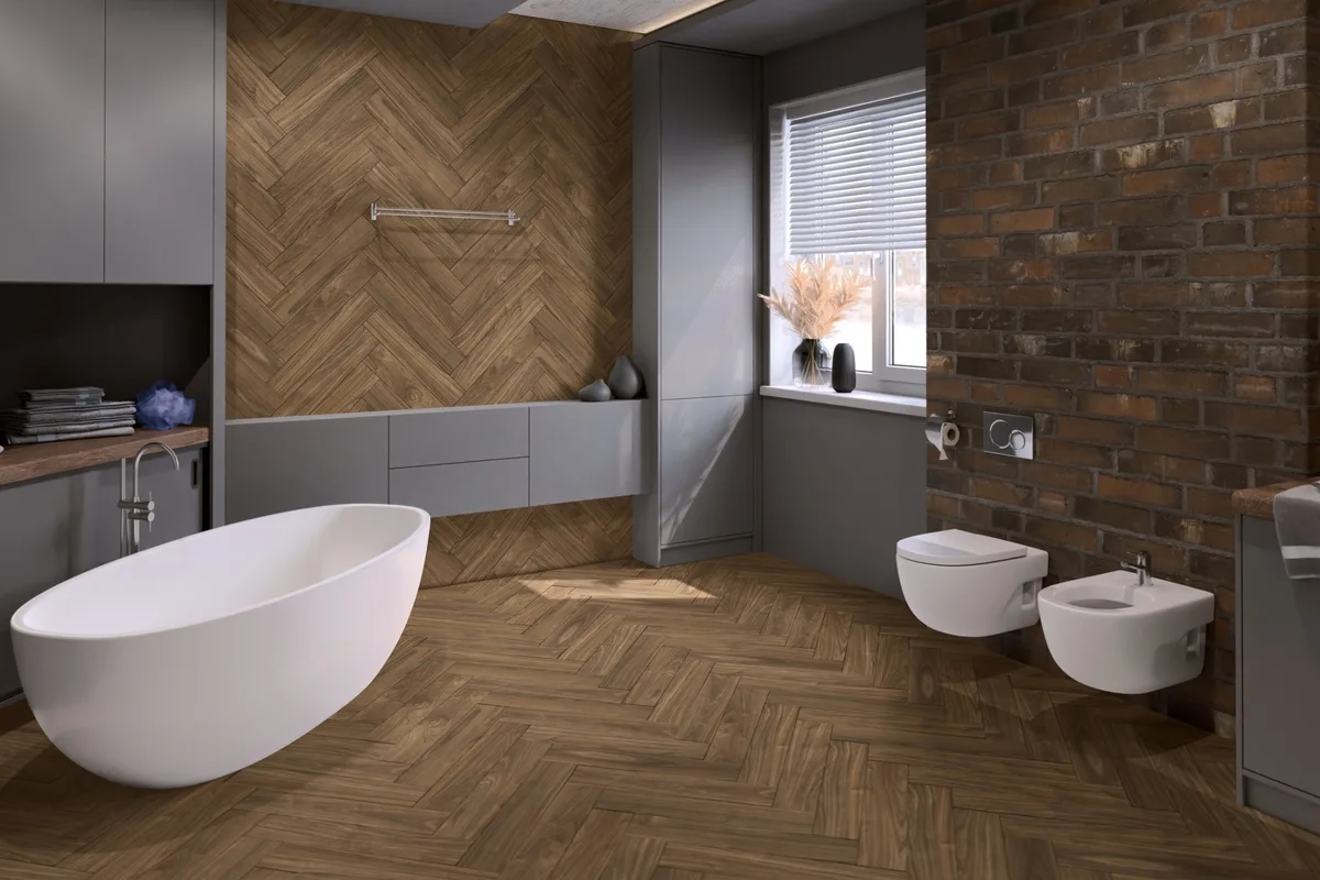 Кварцвиниловый SPC ламинат Damy Floor London Дерби 0036-1 венгерская елка 615×123×4