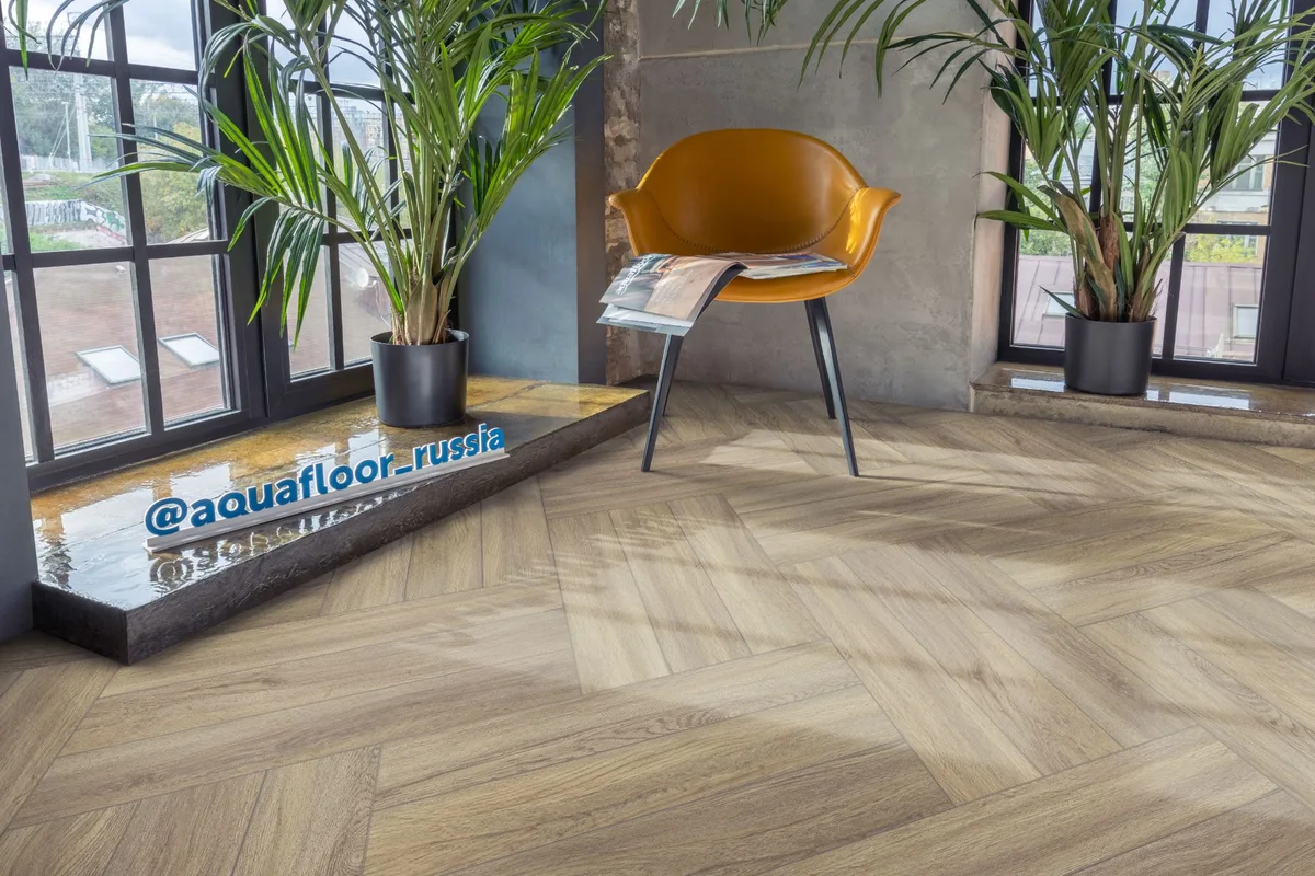Кварцвиниловая плитка Aquafloor клеевая Parquet Glue AF2503PG венгерская елка 610×122×2,5
