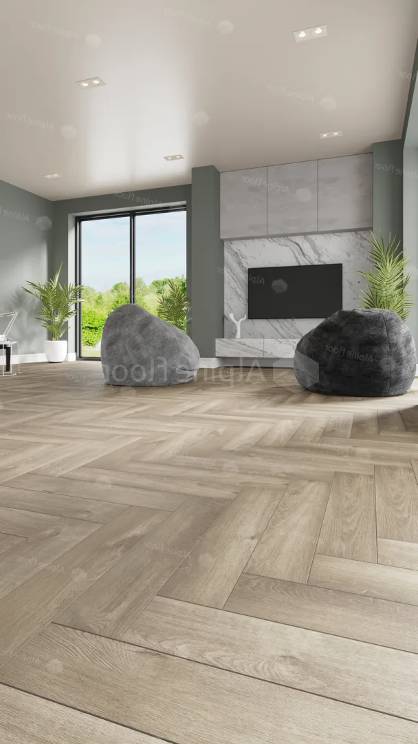Кварцвиниловый SPC ламинат Alpine Floor Parquet Premium Дуб Натуральный отбеленный ECO 19-5 венгерская елка 600×125×8