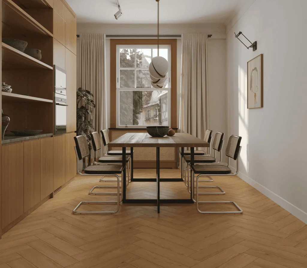 Кварцвиниловый SPC ламинат Norland Parquet Simple Seal 1066-8 венгерская елка 600×125×4