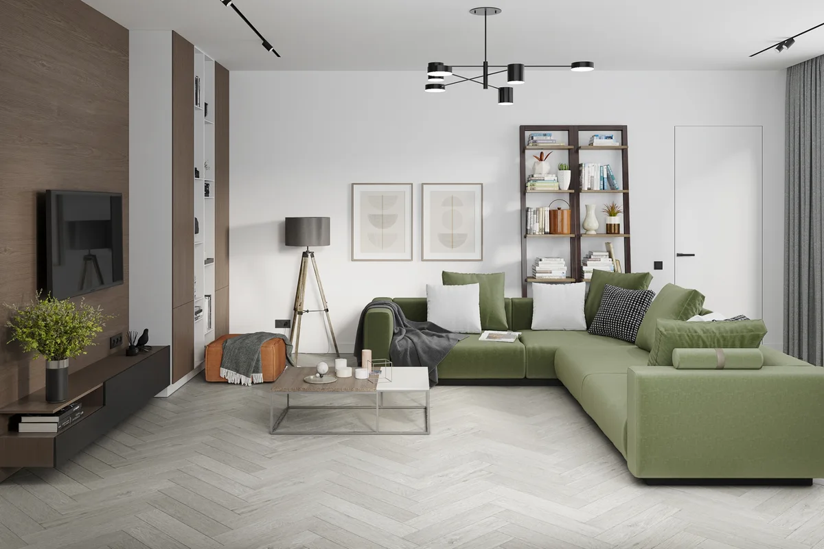Кварцвиниловая плитка Damy Floor клеевая London LVT Йорк 191023EL-04-LVT венгерская елка 590×118×2,5