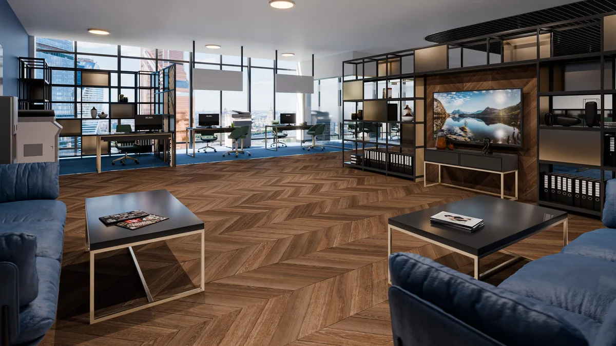 Кварцвиниловая плитка Damy Floor клеевая Chevron LVT Шайо DF07-Ch-LVT французская елка 600×127×2,5