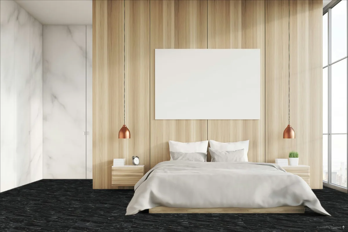 Кварцвиниловая плитка Fargo клеевая Stone LVT Гранит Черный 1804-3 606×303×2,5
