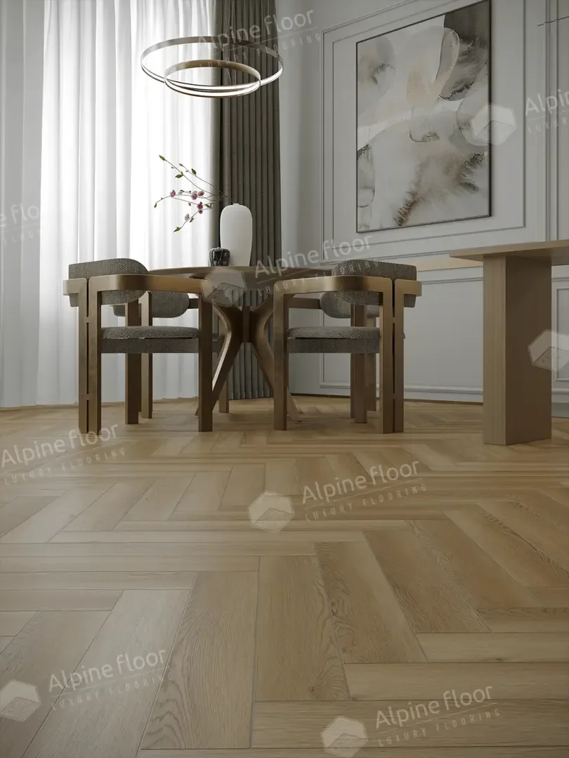 Кварцвиниловая плитка Alpine Floor клеевая Parquet LVT Дуб Поллукс ЕCО 16-28 венгерская елка 590×118×2,5