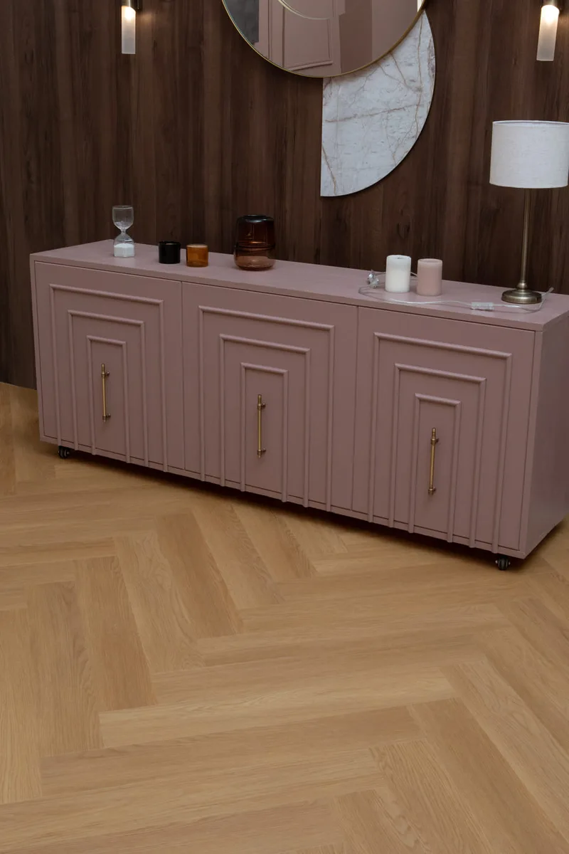 Кварцвиниловый SPC ламинат Vinilam Vinilpol Herringbone Паркет Васко да Гама 9922 венгерская елка 762×127×7