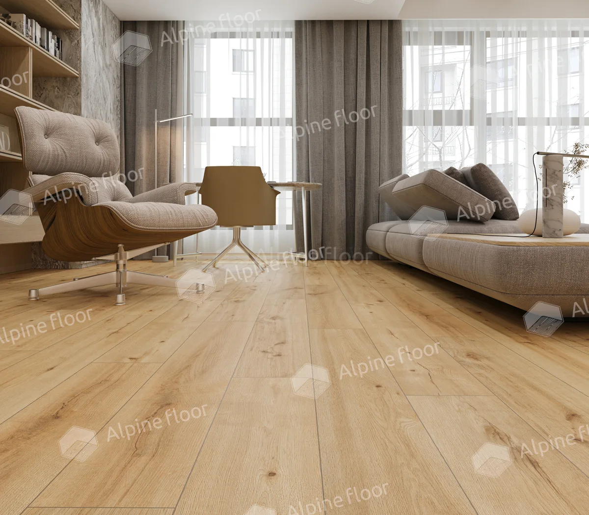 Кварцвиниловый SPC ламинат Alpine Floor ProNature Miranda 62539 1290×246×4
