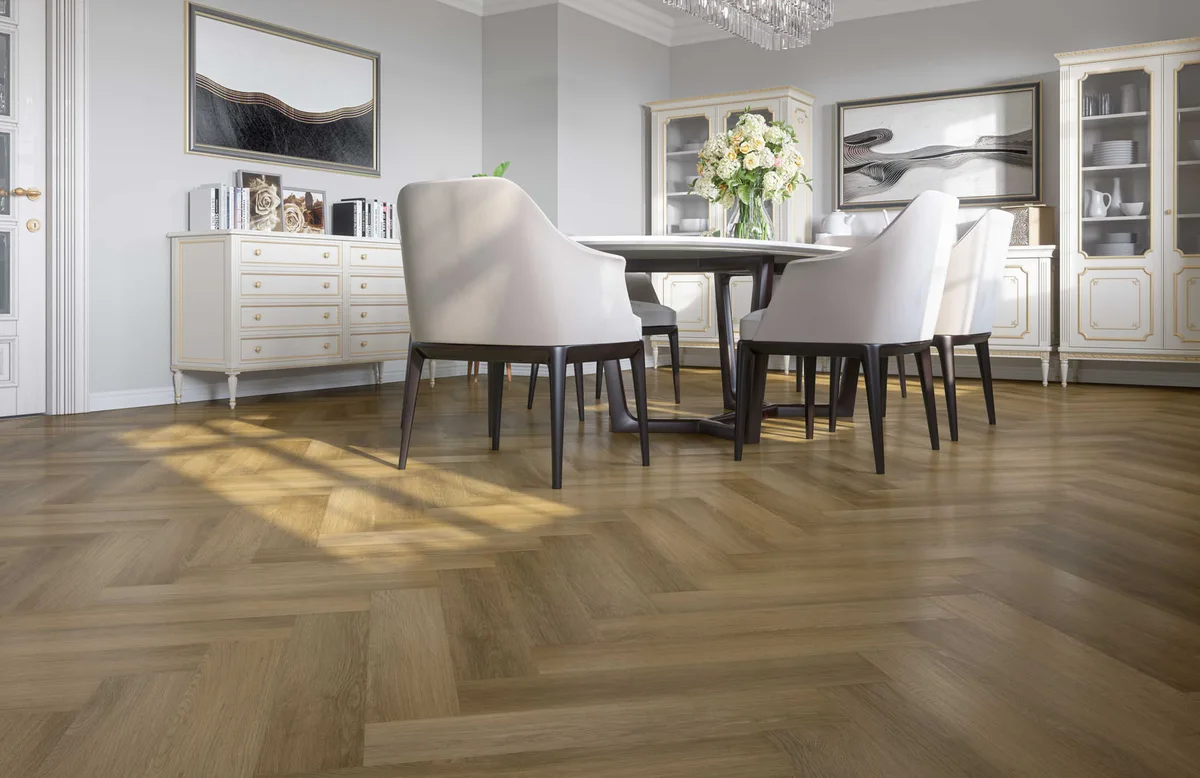 Кварцвиниловый SPC ламинат Fargo Parquet Дуб Ванкувер 33-4105-12 венгерская елка 615×123×4