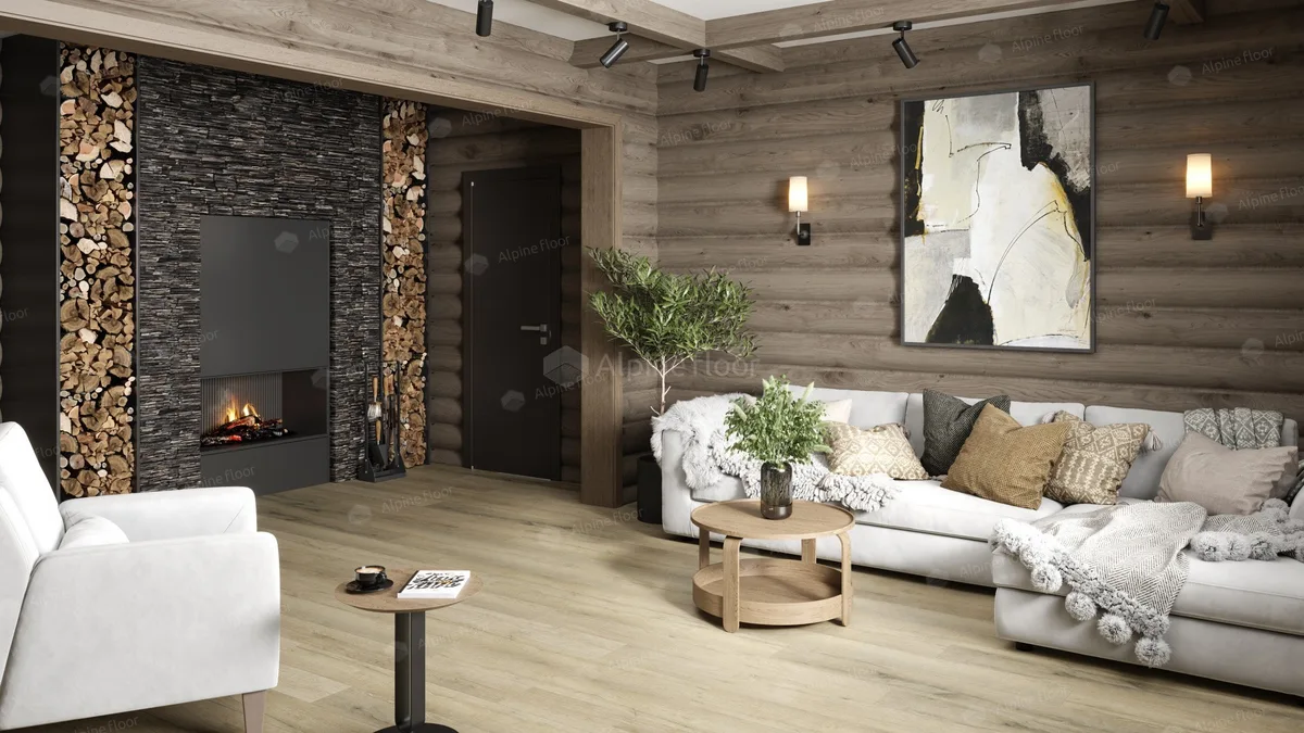 Кварцвиниловый SPC ламинат Alpine Floor Premium XL Дуб Сливочный ECO 7-19 1220×183×8