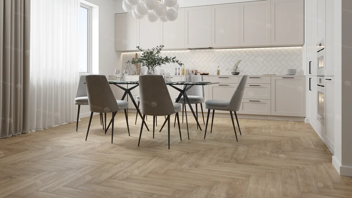 Кварцвиниловая плитка Alpine Floor клеевая Parquet LVT Дуб Ваниль Селект ECO 16-3 венгерская елка 590×118×2,5