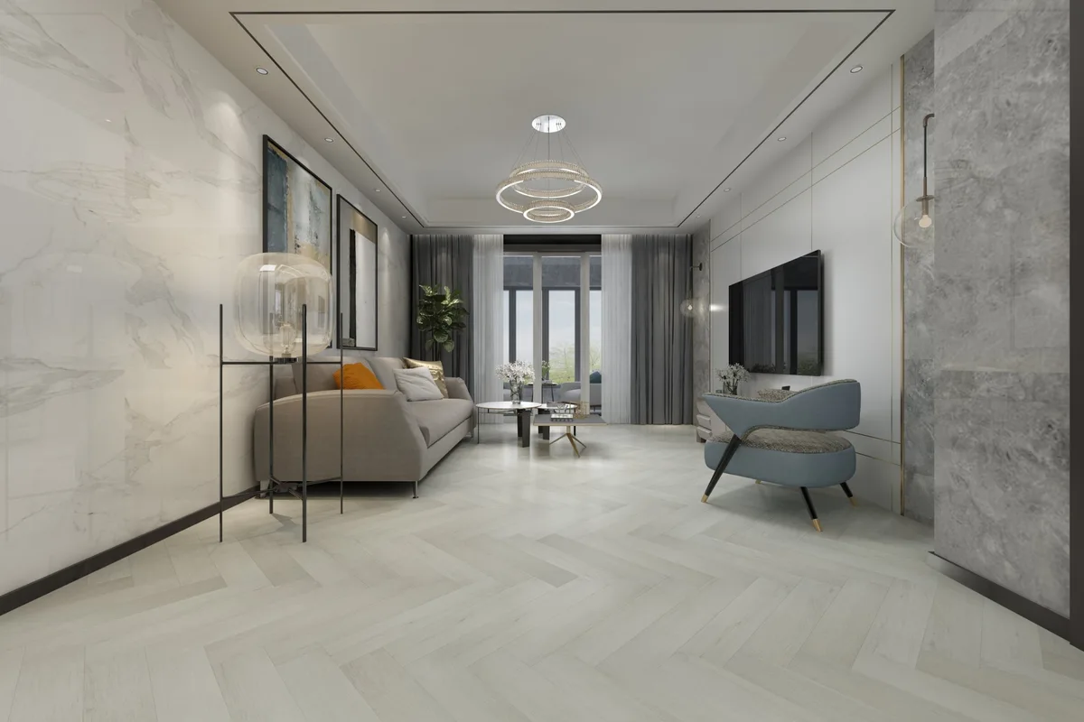 Кварцвиниловая плитка Damy Floor клеевая London LVT Йорк 191023EL-04-LVT венгерская елка 590×118×2,5