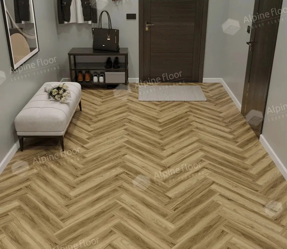 Кварцвиниловый SPC ламинат Alpine Floor Nut Акорн ECO 22-6 венгерская елка 600×125×4