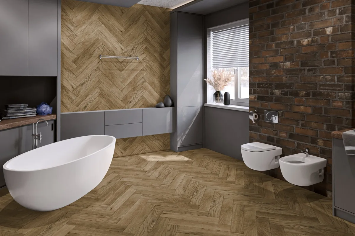 Кварцвиниловая плитка Damy Floor клеевая London LVT Кембридж 200410EL-01-LVT венгерская елка 590×118×2,5