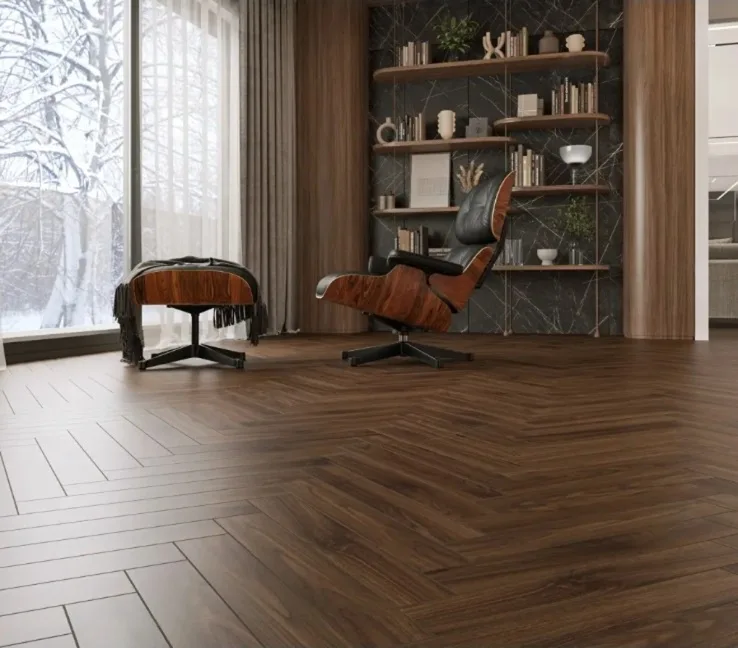 Ламинат Alpine Floor Herringbone 12 Орех Трентино LF105-12 венгерская елка 600×100×12