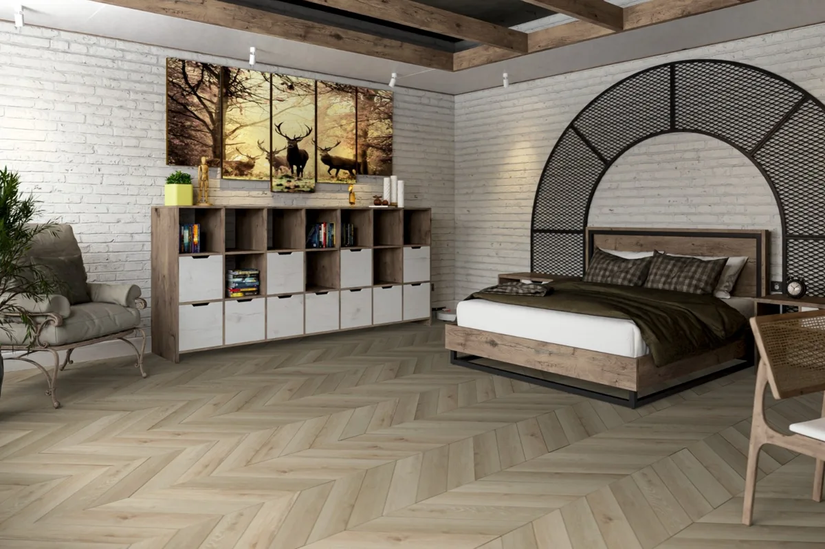 Кварцвиниловая плитка Damy Floor клеевая Chevron LVT Версаль DF01-Ch-LVT французская елка 600×127×2,5