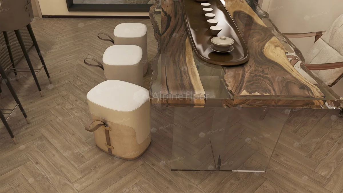 Ламинат Alpine Floor Herringbone 12 Дуб Калабрия LF105-09 венгерская елка 600×100×12