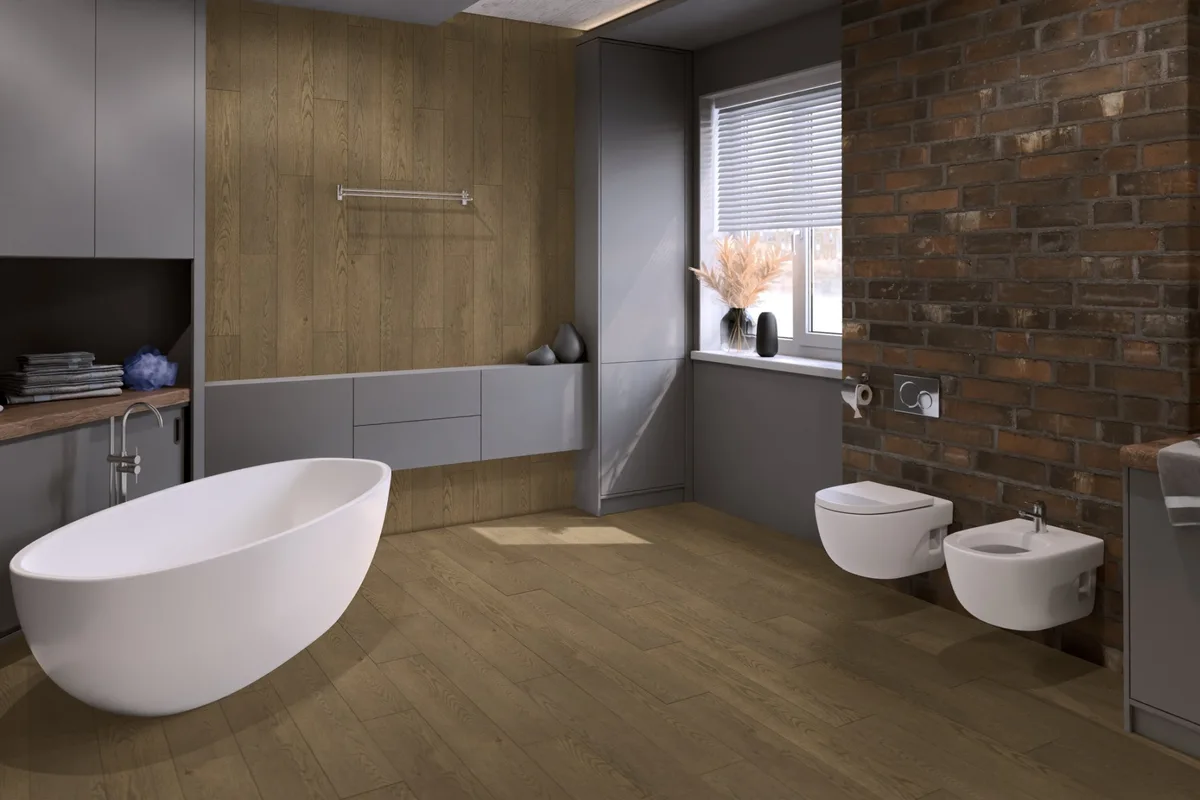 Кварцвиниловая плитка Damy Floor клеевая Family LVT Дуб Мокко 0030-6-LVT 1227×187×2,5