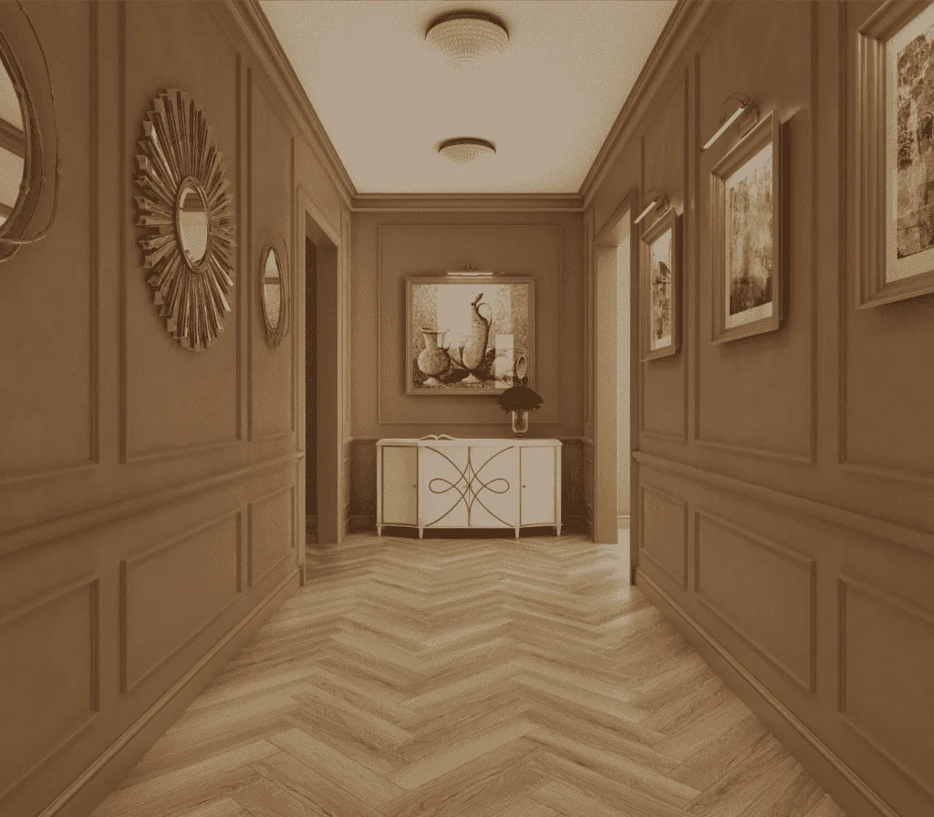 Ламинат Norland Herringbone Elegant Strong Дуб Тинос LF304-38 венгерская елка 600×100×12