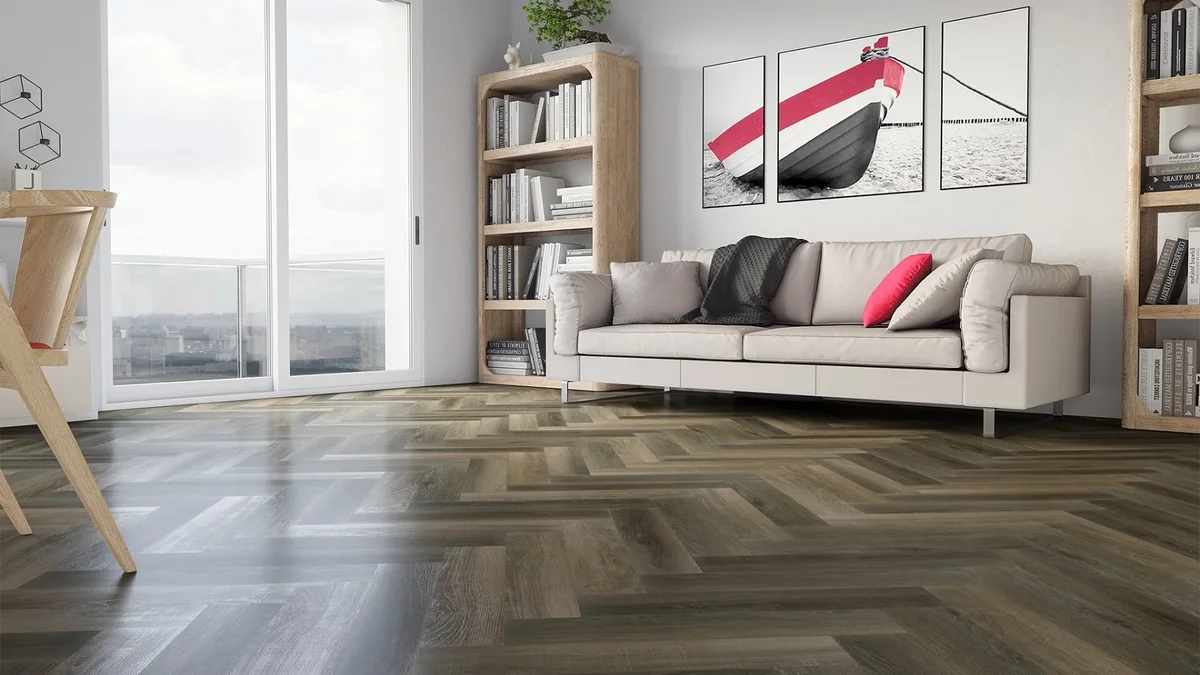 Кварцвиниловый SPC ламинат Fargo Parquet Дуб Кальвадос 33-62W921 венгерская елка 615×123×4