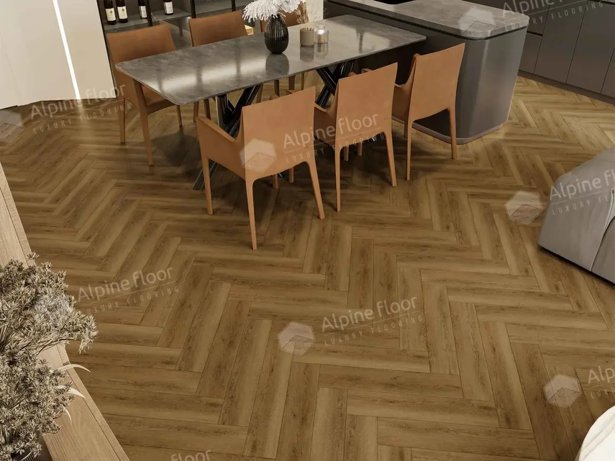 Кварцвиниловая плитка Alpine Floor клеевая Parquet LVT Дуб Капелла ЕCО 16-31 венгерская елка 590×118×2,5