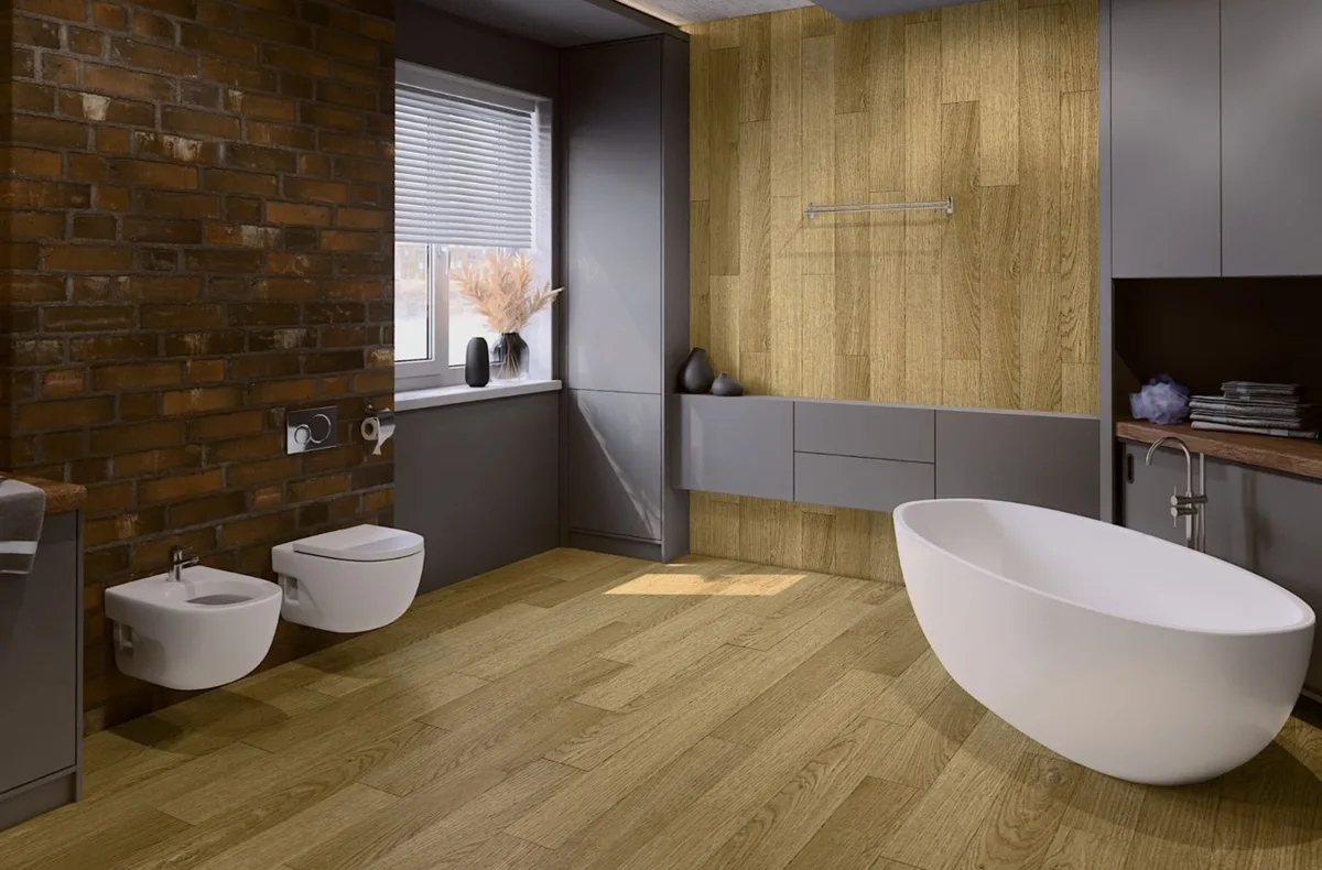 Кварцвиниловый SPC ламинат Damy Floor Family Дуб Золотой 190902EL-07F 1220×180×4