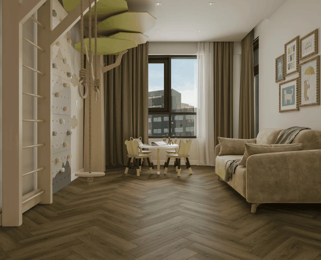 Кварцвиниловый SPC ламинат Norland Parquet S Polar 1055-11 венгерская елка 600×125×4