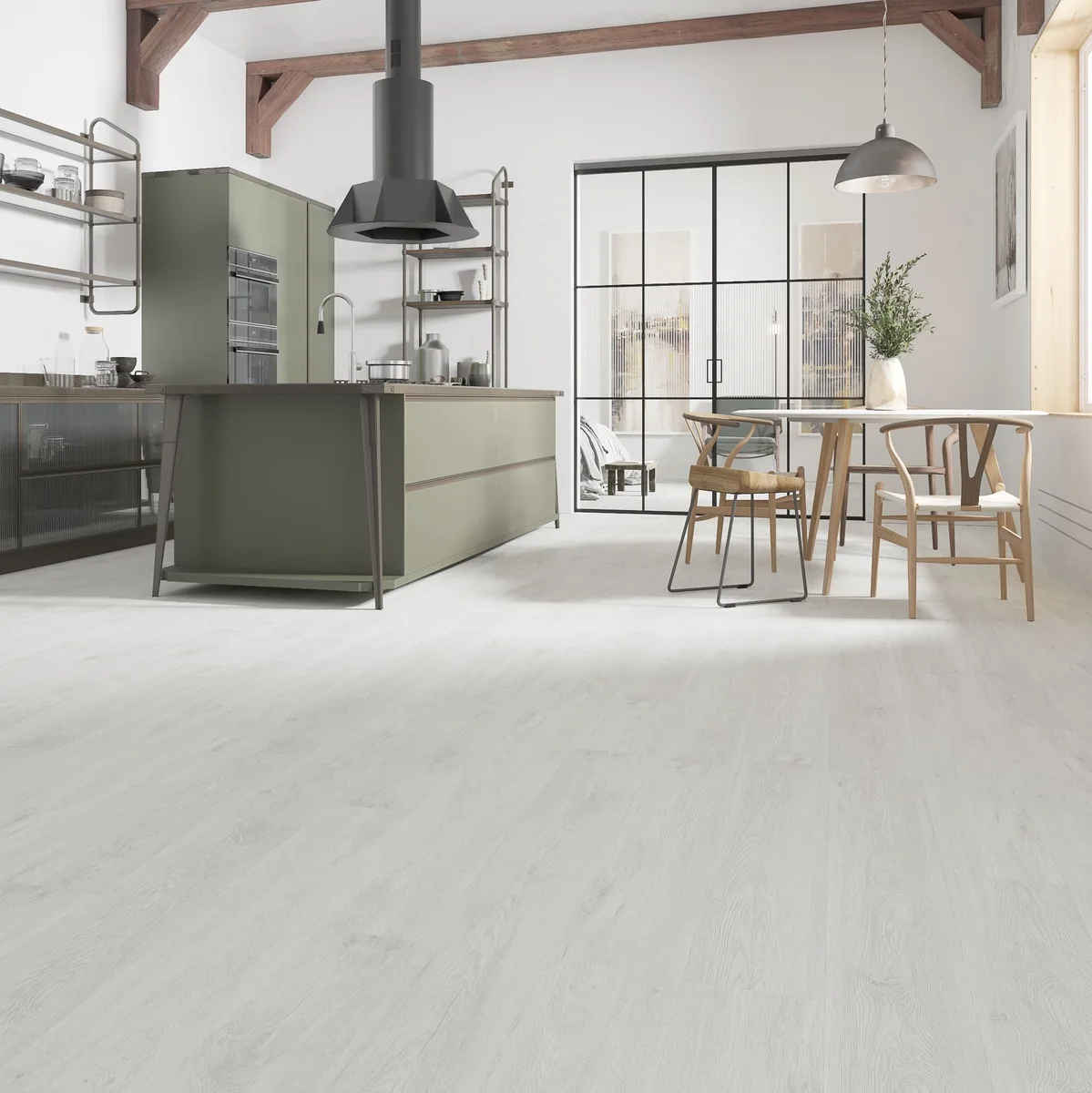 Кварцвиниловый SPC ламинат Evofloor Оптима Дуб Дымчатый Oak Smoke 35-23 1120×184×4,2
