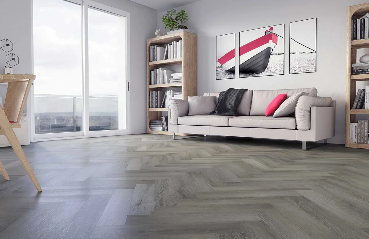Кварцвиниловый SPC ламинат Fargo Parquet Дуб Вулканический Пляж 33-2074-05 венгерская елка 615×123×4