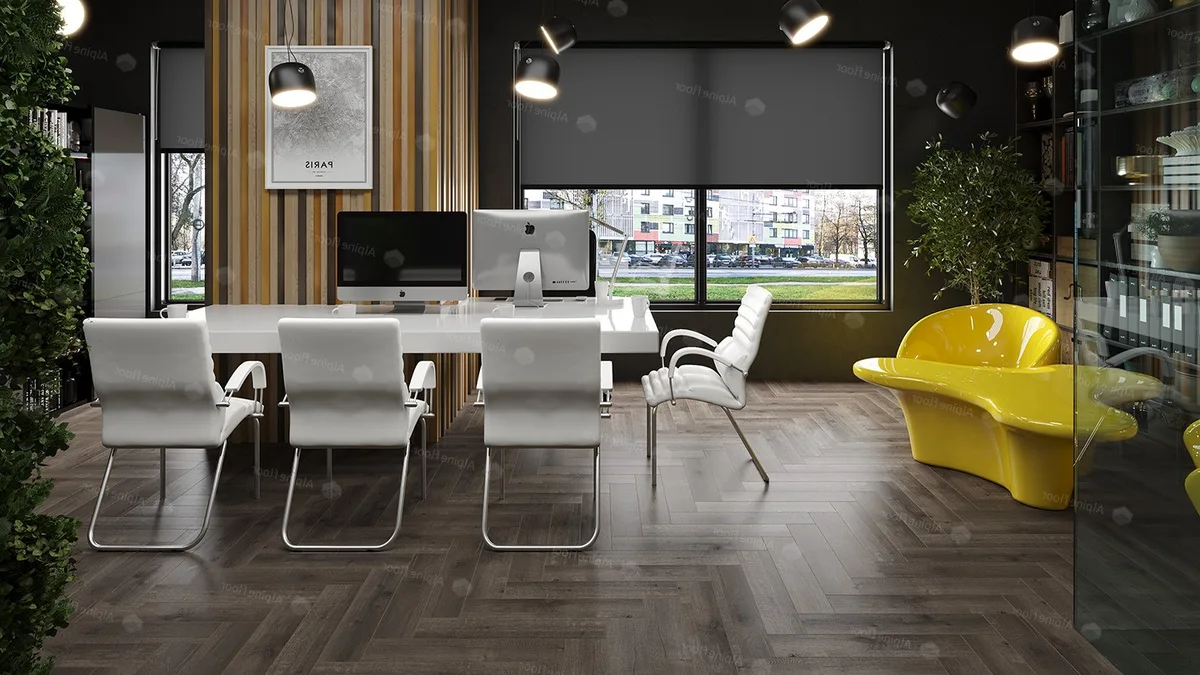 Кварцвиниловая плитка Alpine Floor клеевая Parquet LVT Дуб Антарес ECO 16-19 венгерская елка 590×118×2,5