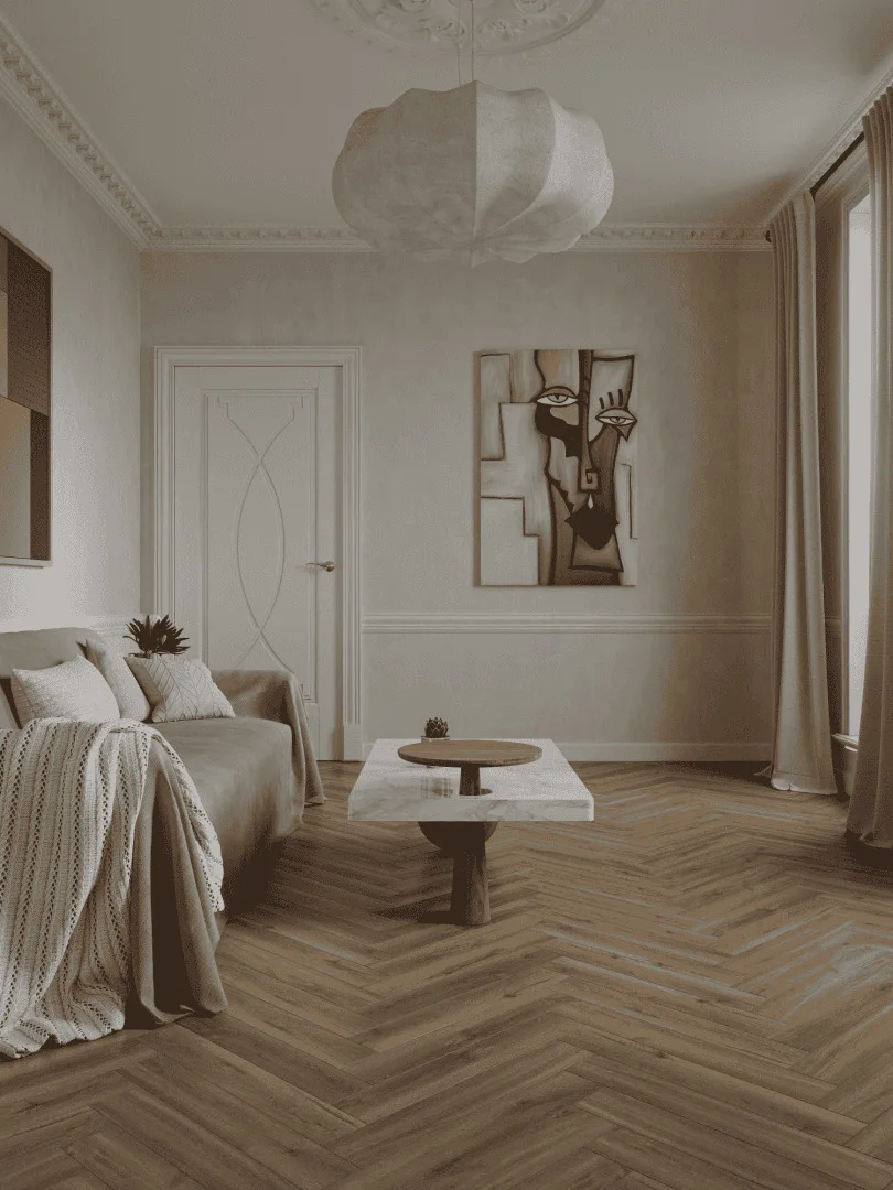 Ламинат Norland Herringbone Elegant Strong Дуб Велла LF304-37 венгерская елка 600×100×12
