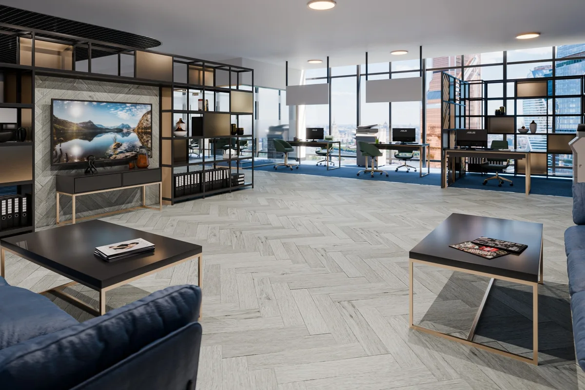 Кварцвиниловая плитка Damy Floor клеевая London LVT Йорк 191023EL-04-LVT венгерская елка 590×118×2,5