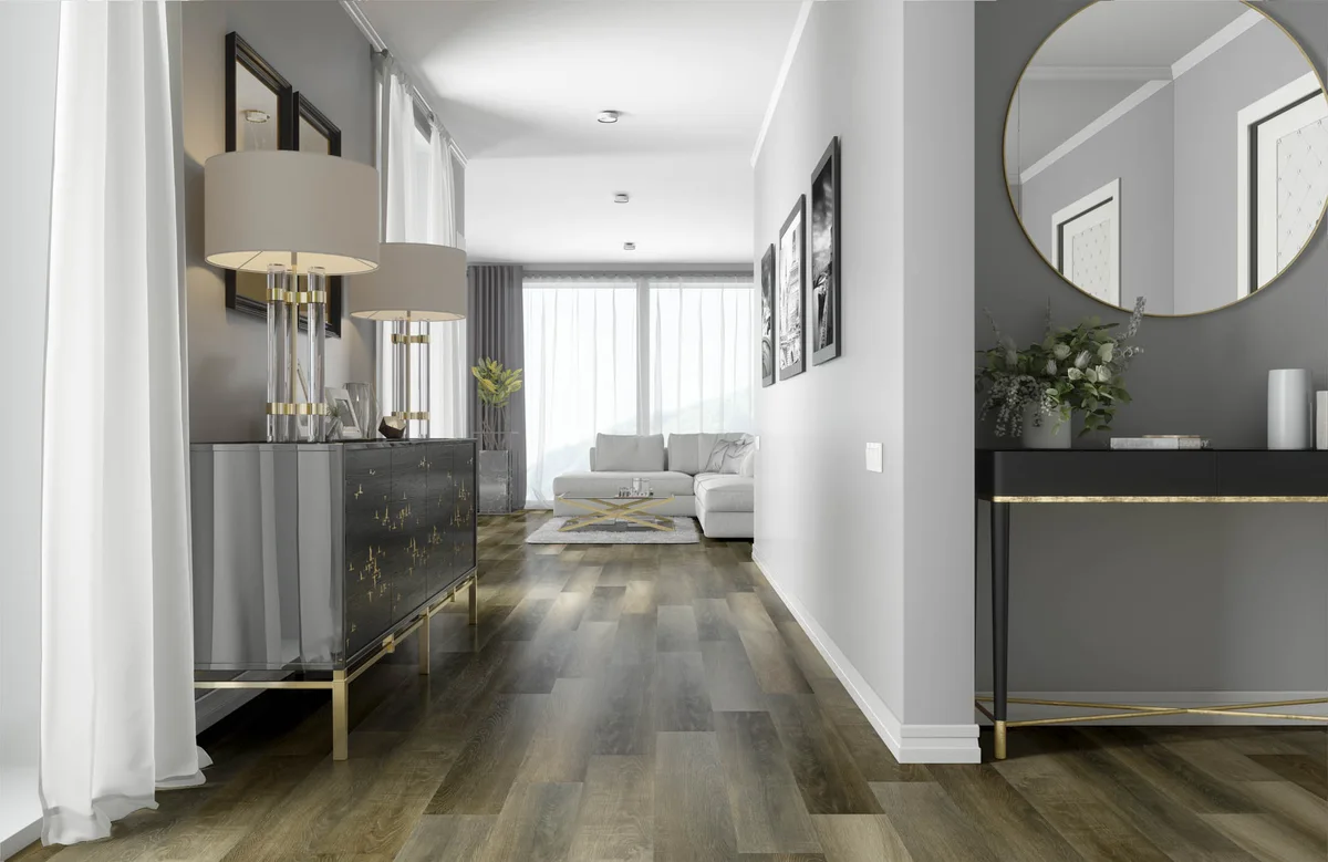 Кварцвиниловый SPC ламинат Fargo Comfort Дуб Прага 61W921 1220×150×4