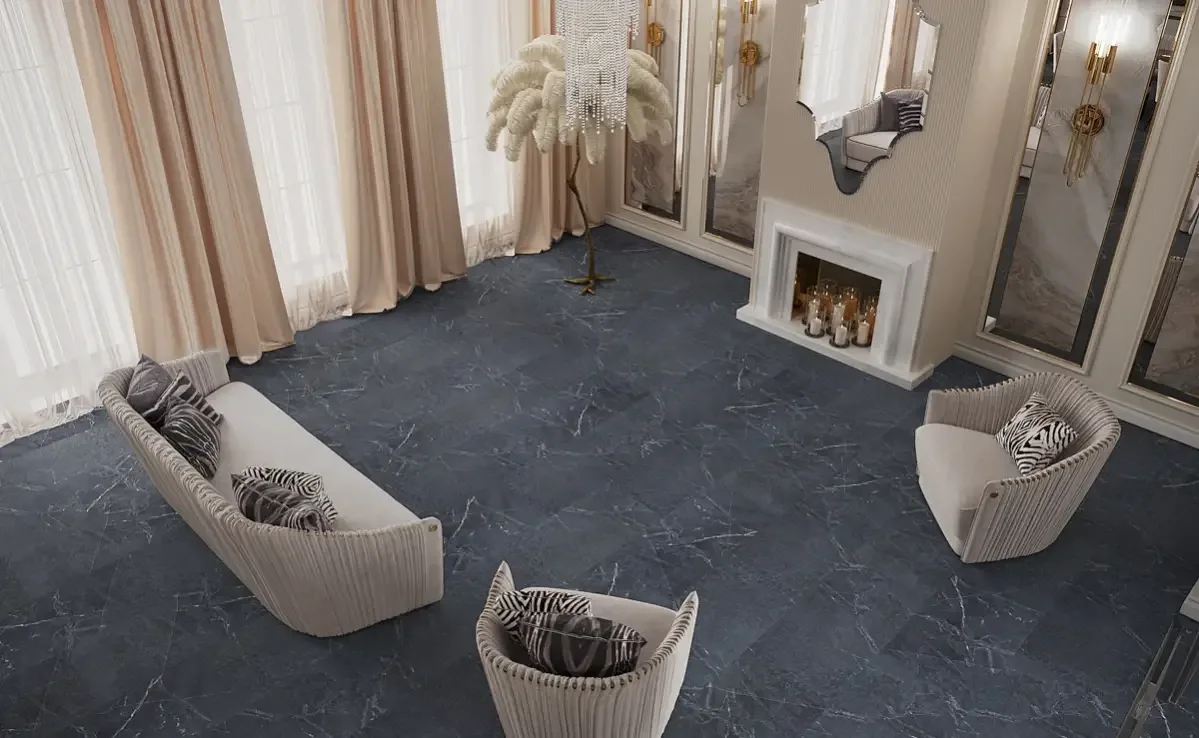 Кварцвиниловая плитка Vinilam клеевая Ceramo Stone Glue Ионический Мрамор 91909 950×475×2,5