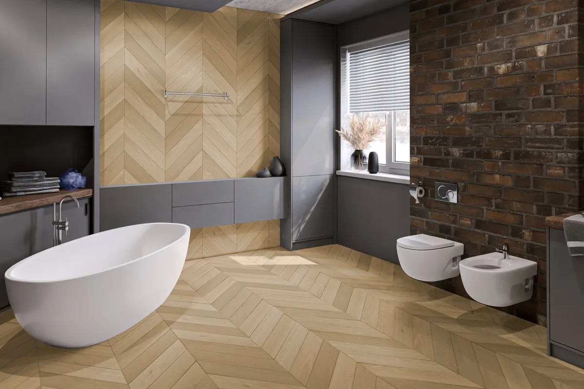 Кварцвиниловый SPC ламинат Damy Floor Chevron Тюильри DF03-Ch французская елка 600×127×5