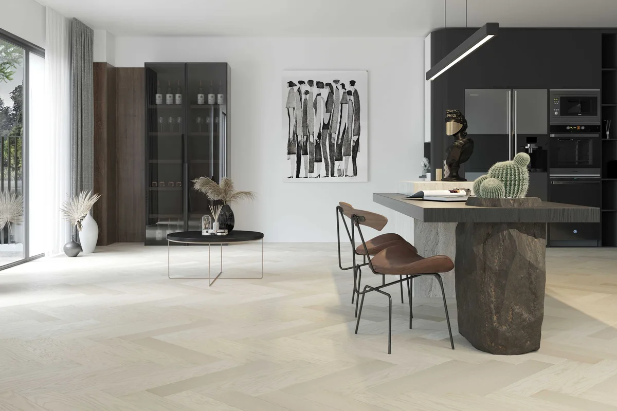 Композитная паркетная доска Quartz Parquet Елка Дуб песочный 33-408 венгерская елка 635×127×5