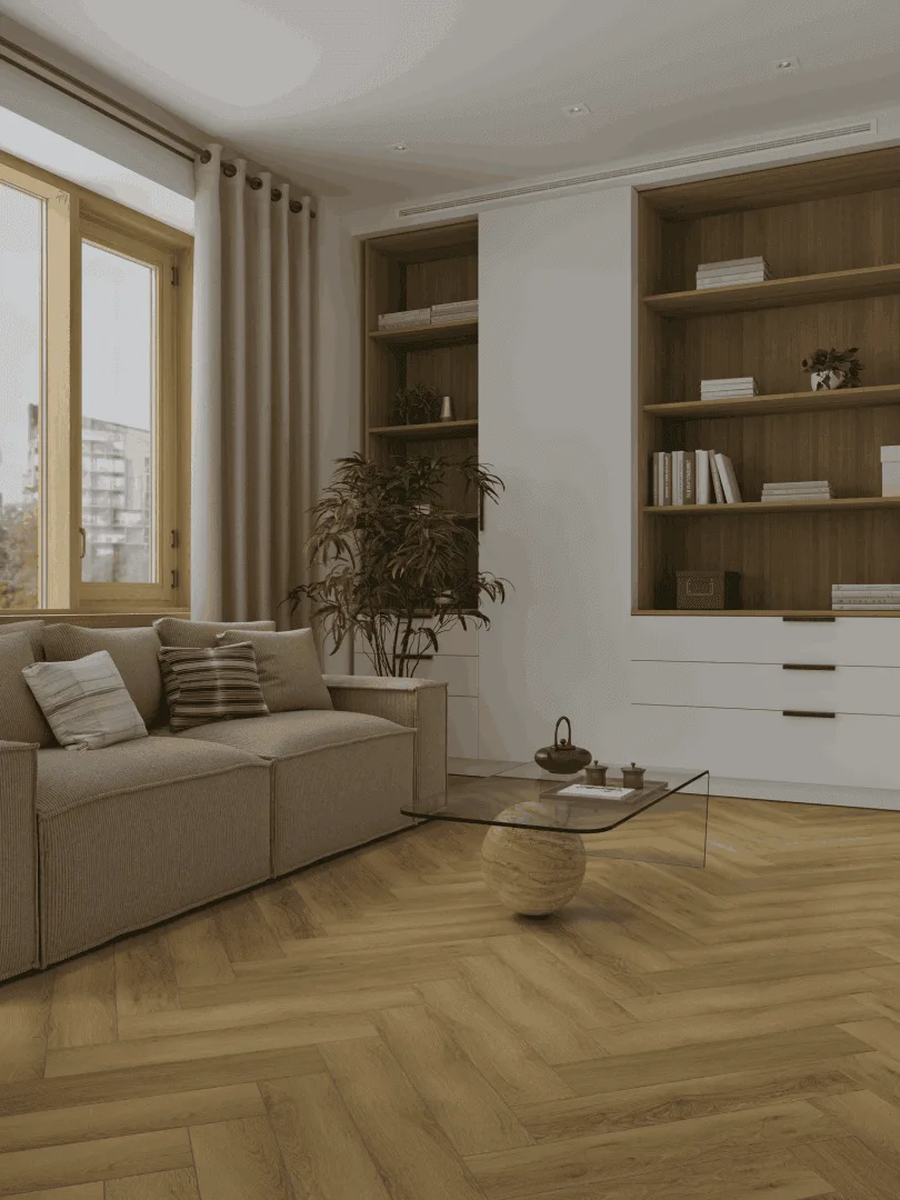 Кварцвиниловый SPC ламинат Alpine Floor Титан Паркет Антей ECO 29-11-R венгерская елка 600×125×6