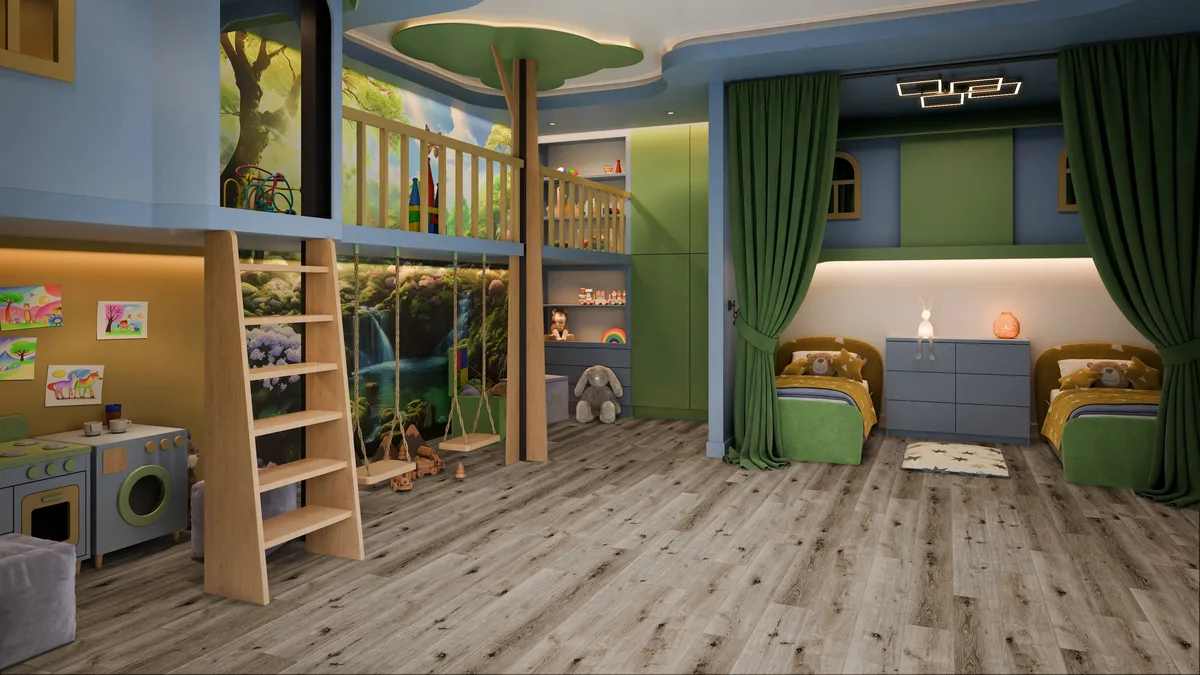 Кварцвиниловая плитка Damy Floor клеевая Family LVT Дуб Лофт 1508-1-LVT 1227×187×2,5