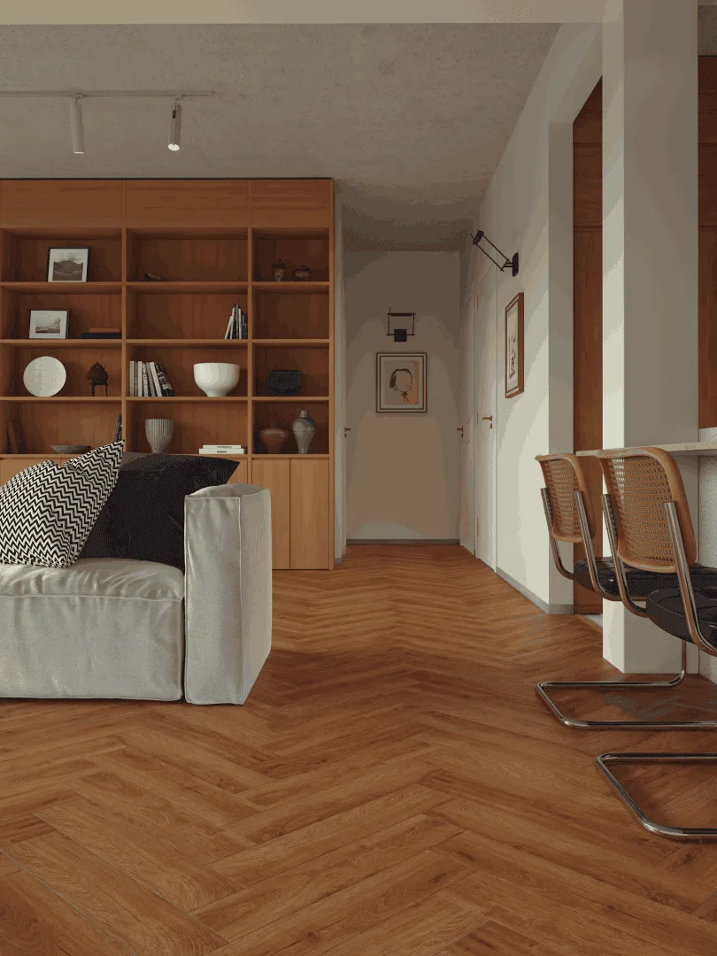 Кварцвиниловый SPC ламинат Alpine Floor Титан Паркет Олимп ECO 29-6-R венгерская елка 600×125×6